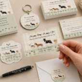 Visite Carte de fidélité Gingham de garde de chiens et de