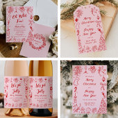 Pink Doodle Christmas Menu Quirky Fun Holiday Menu