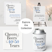 Poster Joint Birthday Party Cheers Beer Blue Welcome