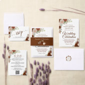 Invitation Elégant rouille Orange Rose Moderne Mariage cathol (Personnalisez la collection de ce créateur indépendant.)