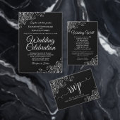 Élégant Black & Silver Love & Merci Mariage (Personnalisez la collection de ce créateur indépendant. )