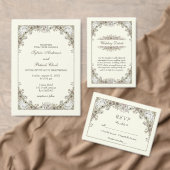 Dessin vintage ivoire fleuri mariage signe réservé (Personnalisez la collection de ce créateur indépendant. )