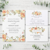Invitation Dream Peach | Fancy Spring Floral Diamond Mariage (Personnalisez la collection de ce créateur indépendant.)