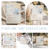 Blue Elephant Baby Shower Return Address Label