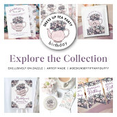 Gobelets En Papier Filles florales violettes fête d'anniversaire