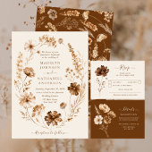 Invitation Fleurs sauvages séchées Tons terre Boho Jardin Mar
