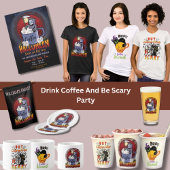 T-shirt Boo Black Cat, Scary Pumkin Coffee Halloween