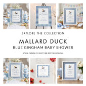 Poster Pancarte de faveur de douche bébé Canard Gingham B