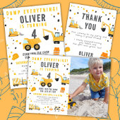 Dessous-de-verre Rond En Papier Chariots de construction fête d'anniversaire