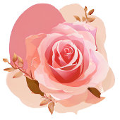 Poster Belle rose rose simple