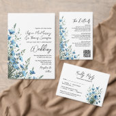 Blauwe Boho Wildflowers Foto & Agenda Trouwen Save The Date (Personaliseer de collectie van deze zelfstandige maker.)