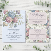 Dusty Blue Hydrangea Flowers Wedding  Informatiekaartje (Personaliseer de collectie van deze zelfstandige maker.)