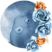 Assiettes En Carton Mariage floral Dusty Blue et Rusty Peony