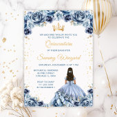 Serviette En Papier Dusty Blue Princess Floral Quinceañera