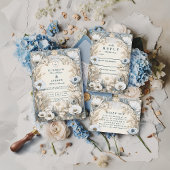 Save The Date Dusty Blue Anemone Wedding