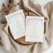Invitation Mariage Baroque à l'Oiseau Bleu Poussiéreux