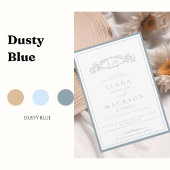 Cartons Réponse Elégant et chic Dusty mariage bleu