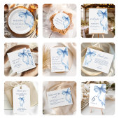 Invitation Dusty Blue Bow Quelque chose de bleu Fête des mari