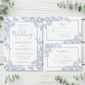 Numéro De Table Flore bleu poussiéreux (Personnalisez la collection de ce créateur indépendant.)