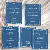 Programme de cérémonie de mariage en bleu poussiér