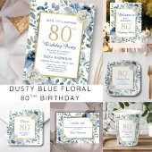 Gobelets En Papier Dusty Blue Floral 85e Anniversaire tasse de papier
