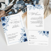 Invitation Dusty Floral Minimalist Script Rehearsal Dinner