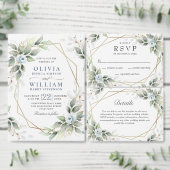 Invitation Elégant Dusty Blue Greenery REHEARSAL DÎNER (Personnalisez la collection de ce créateur indépendant.)