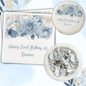 Invitation Confirmation florale bleu poussiéreux