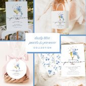 Serviette En Papier Douche de mariage Dusty Blue Floral Perles & Prose