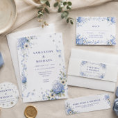 Fleurs Bleu Marine Minuscules Programme de Mariage