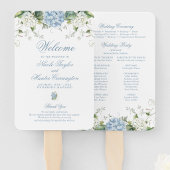 Éventail Programme de cérémonie de mariage aux hortensias b
