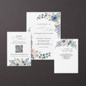 Programme Mariage Moderne Floral Bleu Poussiéreux Ivory Blus (Personnalisez la collection de ce créateur indépendant.)