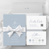 Invitation Dusty Blue Wedding Attire Card