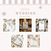Carte D'accompagnement Mariage d'ornement bleu Dusty