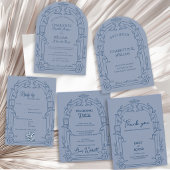 Sticker Carré Dusty Blue Ornate Arch Botanical Wedding