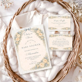 Carte D'accompagnement Dusty Blue Rose Arch Diapper Raffle