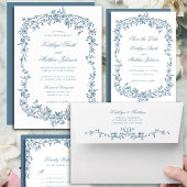 Dusty Blue  bloemenscript op een dag afstand Kaart