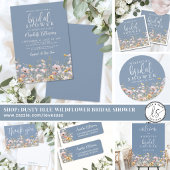Invitation Réception de Mariage Champêtre Pervenche