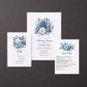 Numéro De Table Mariage floral bleu foncé (Personnalisez la collection de ce créateur indépendant.)