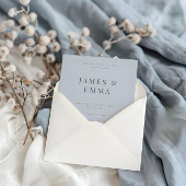 Minimalist Wedding Menu | Dusky Blue