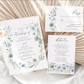 Étiquette Dusty Blue Sage Wildflower Wedding Return Address