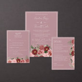 Trouwceremonieprogramma met stoffige roos en borde programma (Personaliseer de collectie van deze zelfstandige maker.)