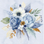Invitation Bébé bleu or Aquarelle Peony Fête des mariées chic
