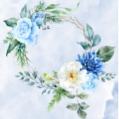 Serviette En Papier Dusty Navy Blue Floral Mariage