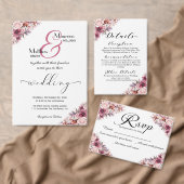 Menu Mariage Dusty Pink Boho Floral 4x9'' (Personnalisez la collection de ce créateur indépendant. )