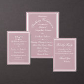 Chic Script Details Stof Roze Save The Date Aankondiging (Personaliseer de collectie van deze zelfstandige maker.)