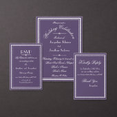 Tenture Classique Écriture Blanche Mariage Dusty Purple (Personnalisez la collection de ce créateur indépendant.)