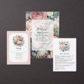 Programme Rose Dusty, Mint Green et Blush Floral Mariage (Personnalisez la collection de ce créateur indépendant.)