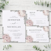 Dusty Rose Boho Fleurs séchées Faire-part de maria (Personnalisez la collection de ce créateur indépendant.)