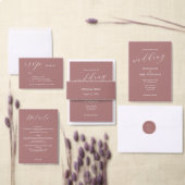 Invitation Dusty rose calligraphie mariage enregistrer la car (Personnalisez la collection de ce créateur indépendant.)